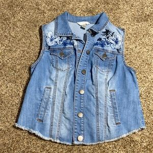 Floral Jean Vest